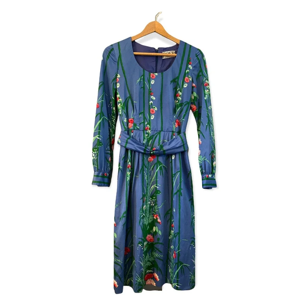 Vintage 60's Posh by Jay Anderson Women's US Sz 2 ES Multicolor Floral Mod Retro - Picture 1 of 8